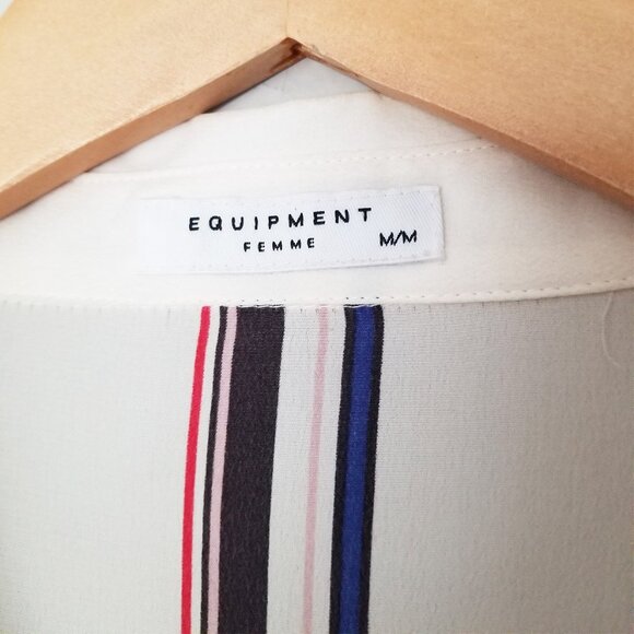 Equipment Femme 100% Silk Short Sleeve Silk Engineered Large Marais Plaid Shirt - Picture 8 of 16